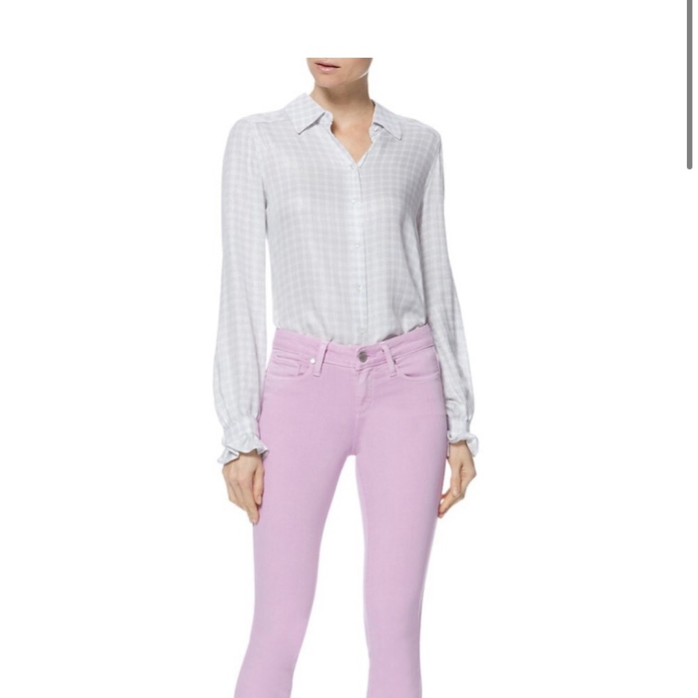PAIGE Mya Gingham‎ Ruffle Cuff Shirt 🤍 - Picture 2 of 10